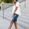 Addie Dark Blue Distressed Shorts