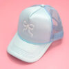 Whitley Light Blue Embroidered Bow Hat