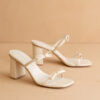Wendy Cream Double Strap Bow Heels