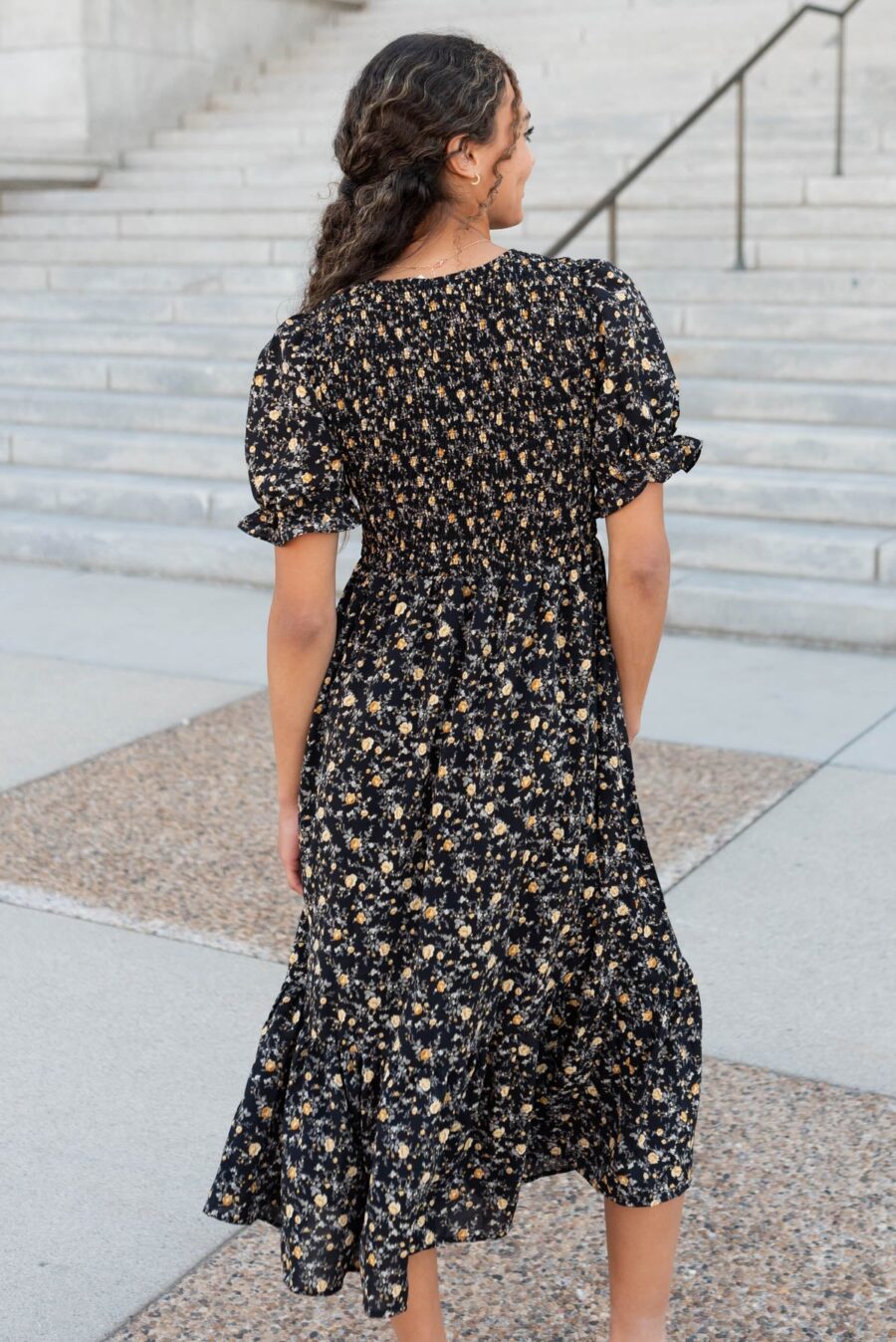 Aamori Yellow Flower Dress