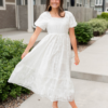 Abbie White Embroidered Dress