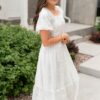 Abbie White Embroidered Dress