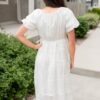 Abbie White Embroidered Dress