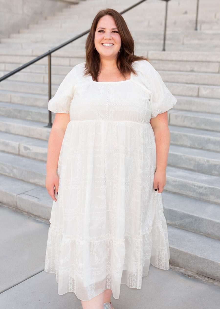 Abbie White Embroidered Dress