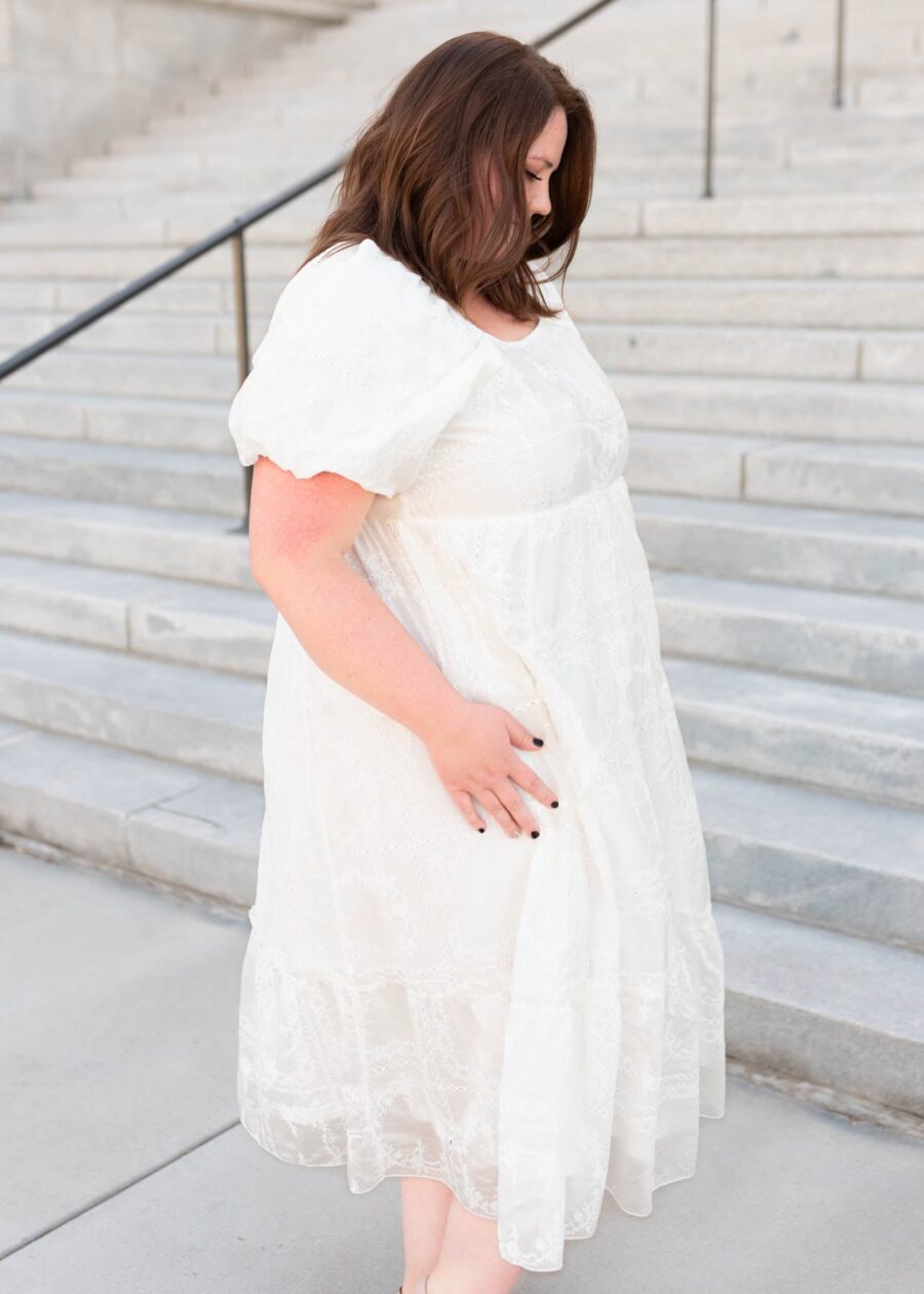 Abbie White Embroidered Dress