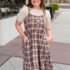Abigail Plaid Overall Dress