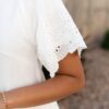 Ada Ivory Eyelet Sleeve Dress