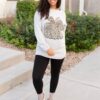 Adalynn Grey Pumpkin Corduroy Pullover