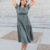 Addee Olive Tiered Dress