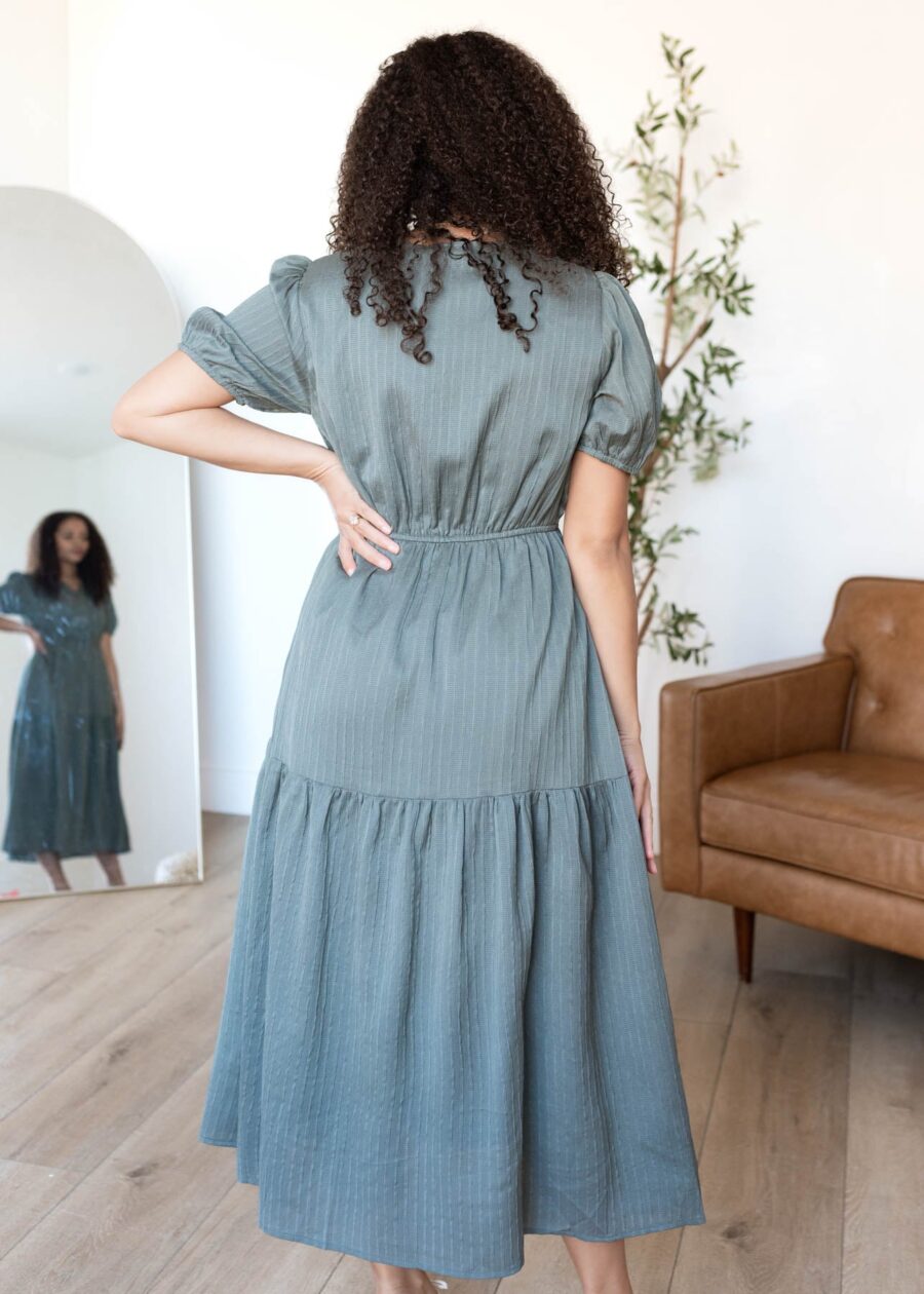 Addee Olive Tiered Dress