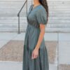 Addee Olive Tiered Dress