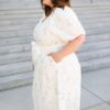Adri White Flower Embroidered Dress