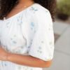 Adri White Flower Embroidered Dress