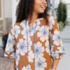 Agnes Cinnamon Floral Top