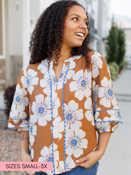 Agnes Cinnamon Floral Top