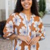 Agnes Cinnamon Floral Top