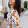Agnes Cinnamon Floral Top