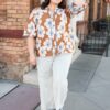 Agnes Cinnamon Floral Top