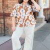 Agnes Cinnamon Floral Top