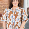 Agnes Cinnamon Floral Top