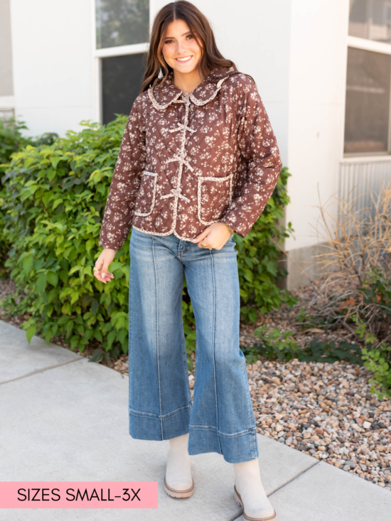 Aida Brown Floral Jacket