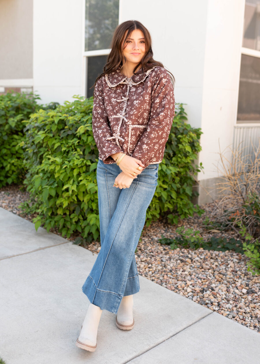 Aida Brown Floral Jacket