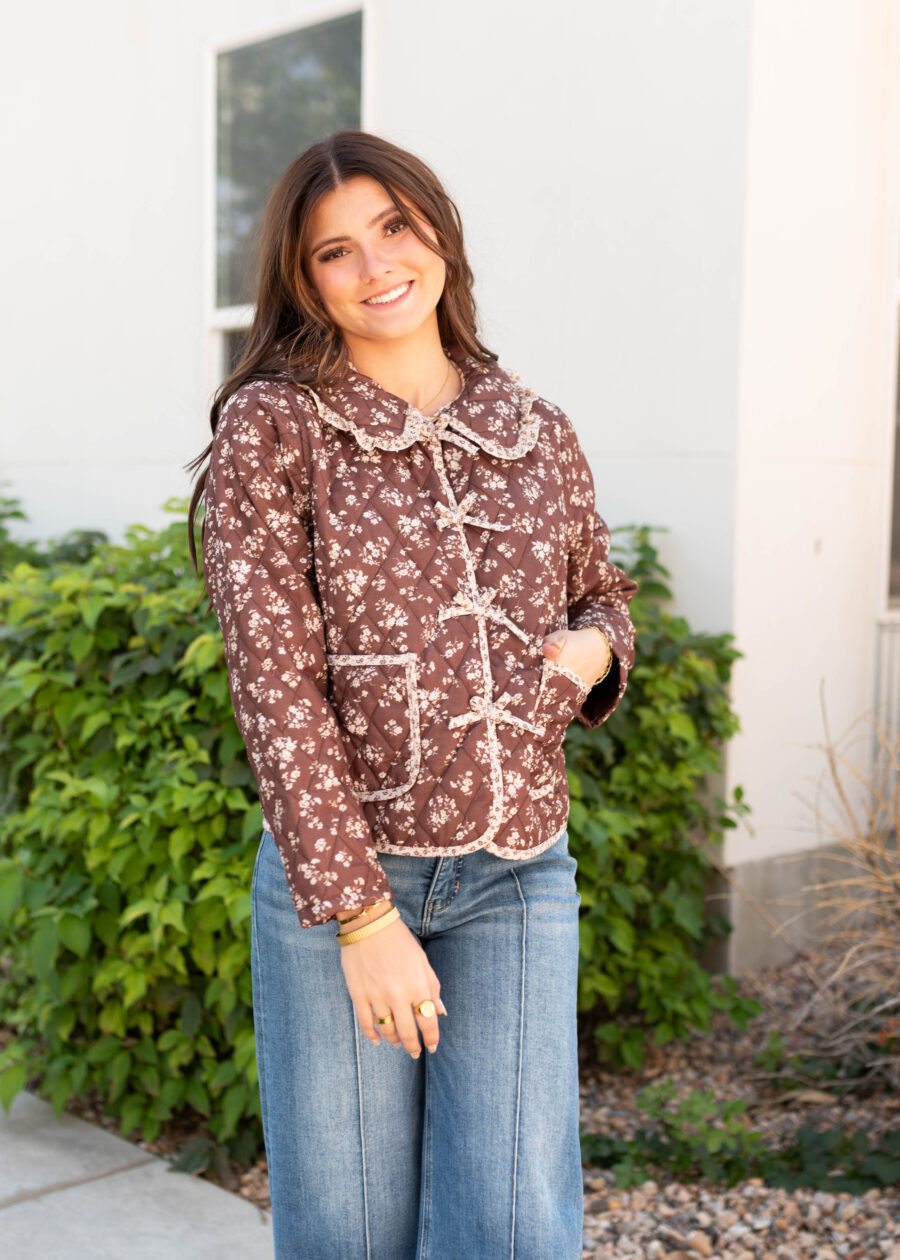 Aida Brown Floral Jacket