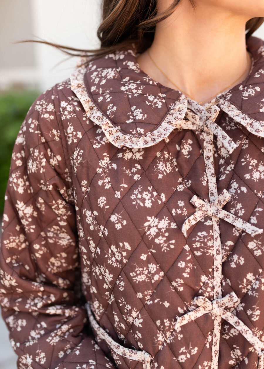 Aida Brown Floral Jacket