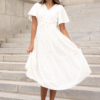 Alana Ivory Textured Tie Dress