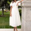 Alana Ivory Textured Tie Dress