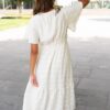 Alana Ivory Textured Tie Dress