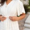 Alana Ivory Textured Tie Dress