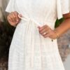 Alana Ivory Textured Tie Dress
