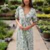 Alani Blue Floral Button Down Dress