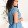 Aleah Embroidered Denim Top