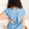 Aleah Embroidered Denim Top