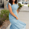 Alease Chambray Tiered Dress