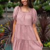 Aleena Dusty Mauve Embroidered Dress