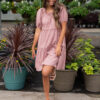 Aleena Dusty Mauve Embroidered Dress
