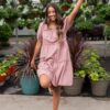 Aleena Dusty Mauve Embroidered Dress