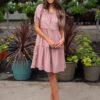Aleena Dusty Mauve Embroidered Dress