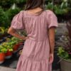 Aleena Dusty Mauve Embroidered Dress