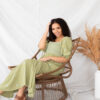 Aletta Green Floral Embroidered Dress