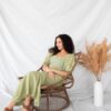 Aletta Green Floral Embroidered Dress