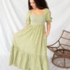 Aletta Green Floral Embroidered Dress