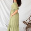 Aletta Green Floral Embroidered Dress