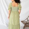 Aletta Green Floral Embroidered Dress