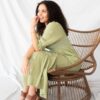 Aletta Green Floral Embroidered Dress