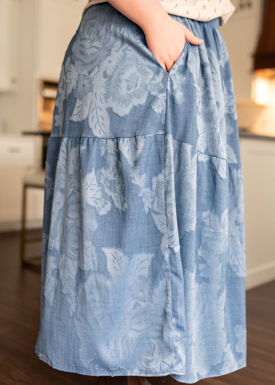 Alex Chambray Tiered Skirt