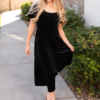 Alexa Black Velvet Dress